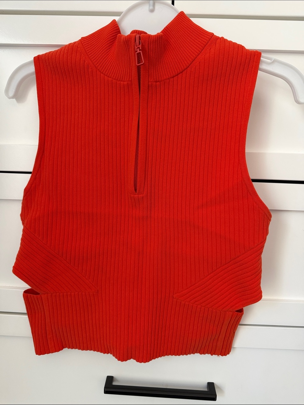 lululemon athletica Sleeveless Ribbed Zip Tank in Bright Red-Orange